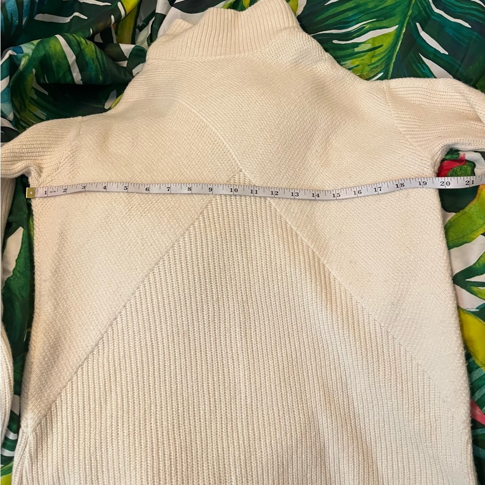 Talbots S/M Ivory Cream Preppy Chunky Knit City Turtleneck Scandi Tunic Sweater - Picture 3 of 5